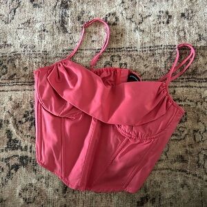 Cropped corset pink top - PRETTYLITTLETHING